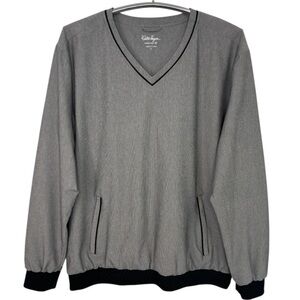 Walter Hagen Gray Hydro Halt V-Neck Men's Golf Pullover Sweater Size Large